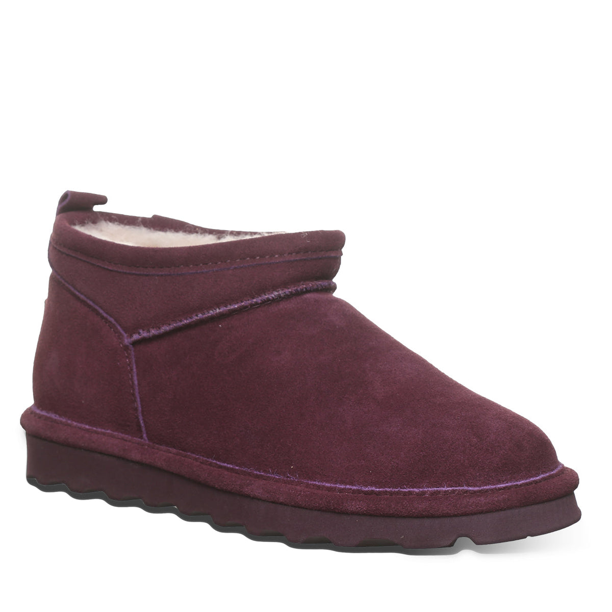 Super Shorty Wide Boots in Eggplant
