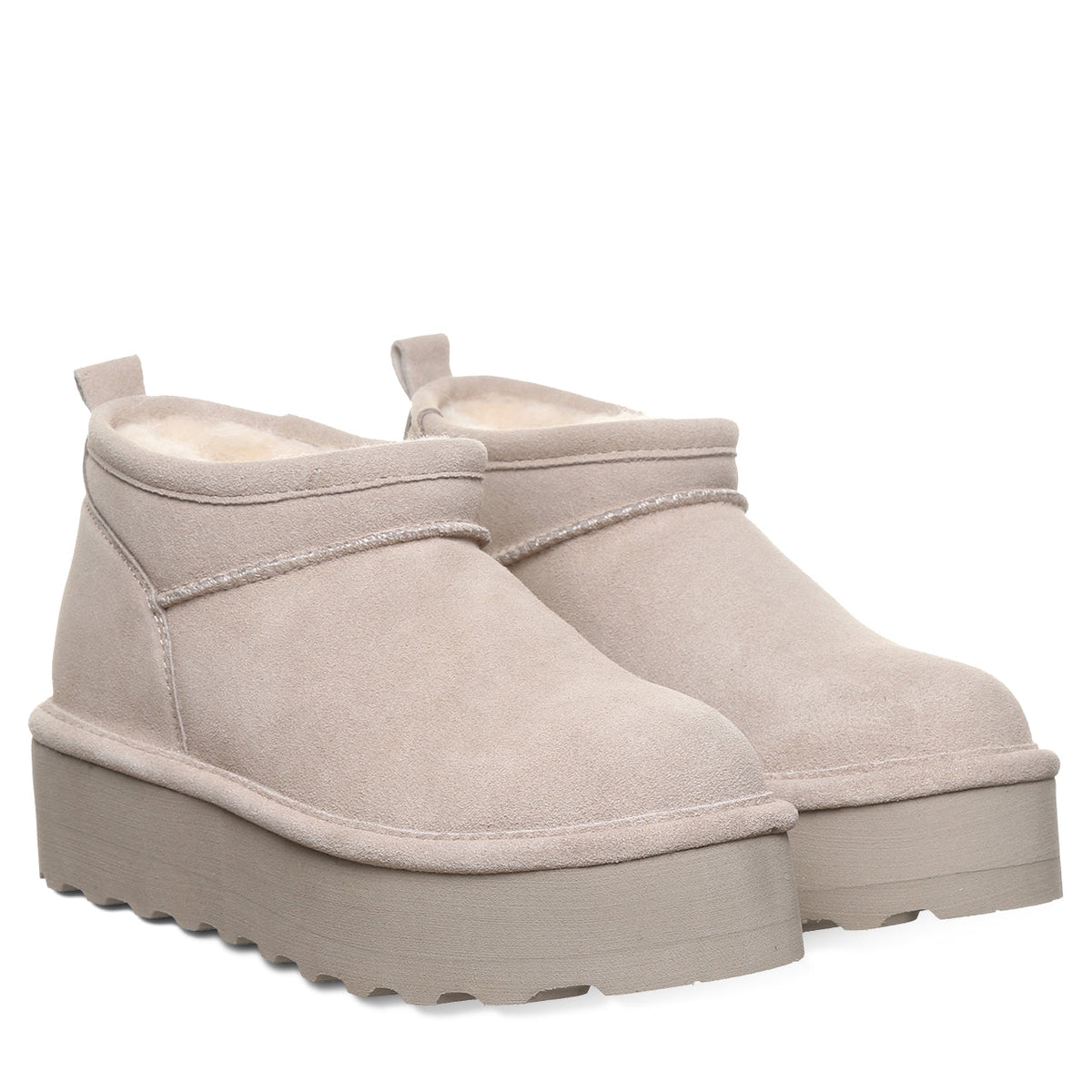 Retro Super Shorty Platform Boots in Mushroom