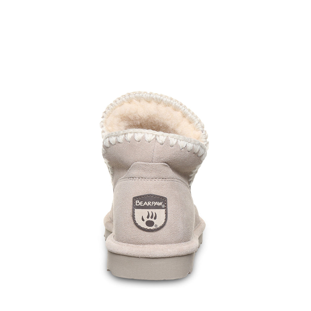 Winter Crochet Detail Boots in Mushroom