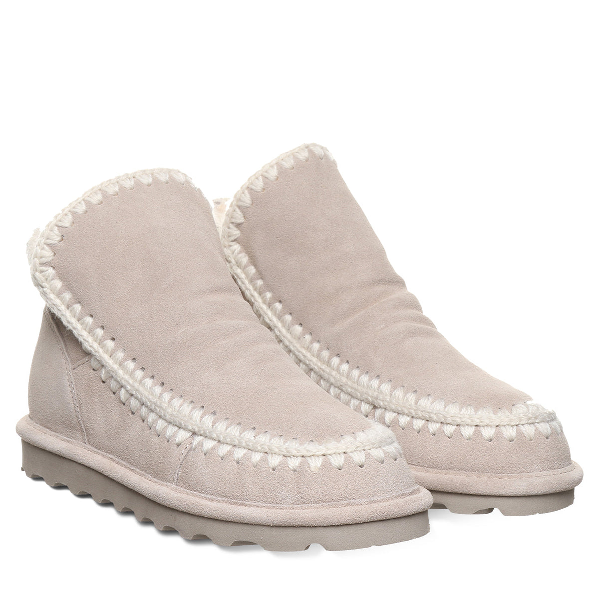 Winter Crochet Detail Boots in Mushroom