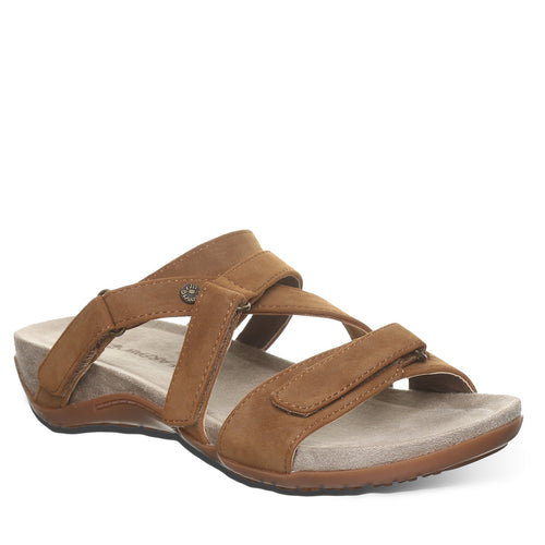 Acacia Hook And Loop Slide Sandals in Brown