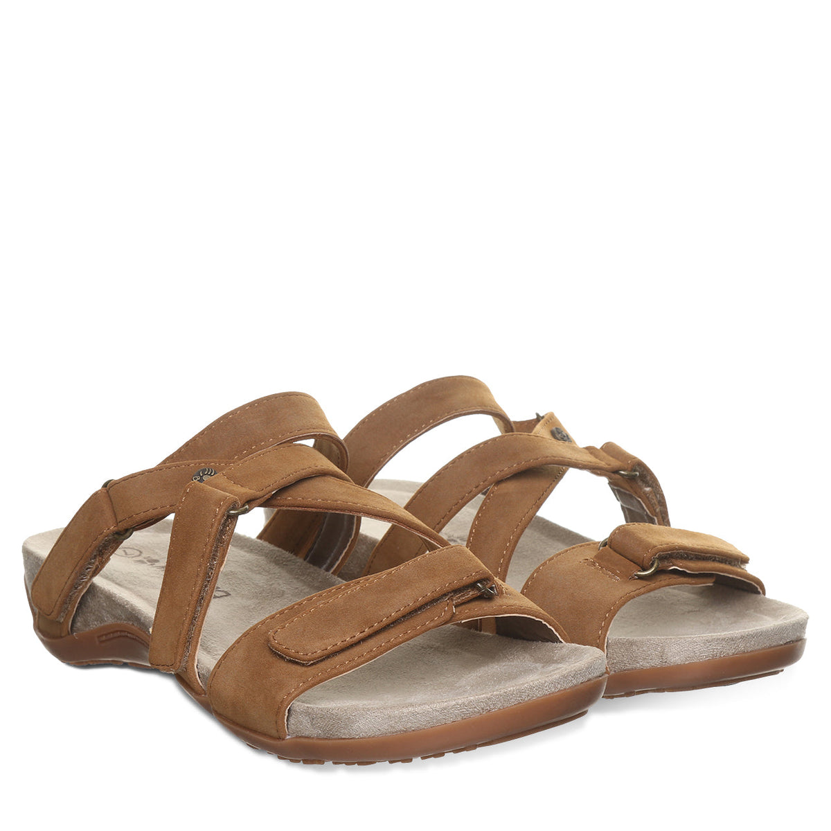 Acacia Hook And Loop Slide Sandals in Brown
