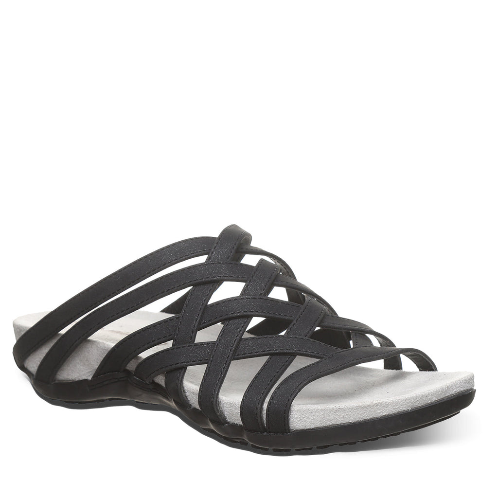 Zinnia Woven Slide Sandals in Black