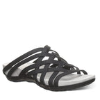 Zinnia Woven Slide Sandals in Black