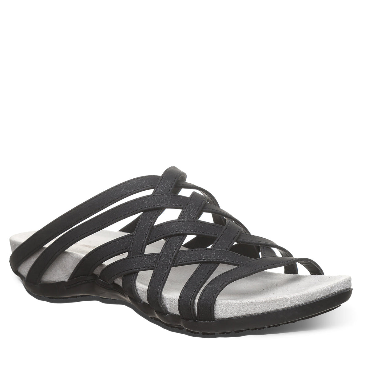 Zinnia Woven Slide Sandals in Black