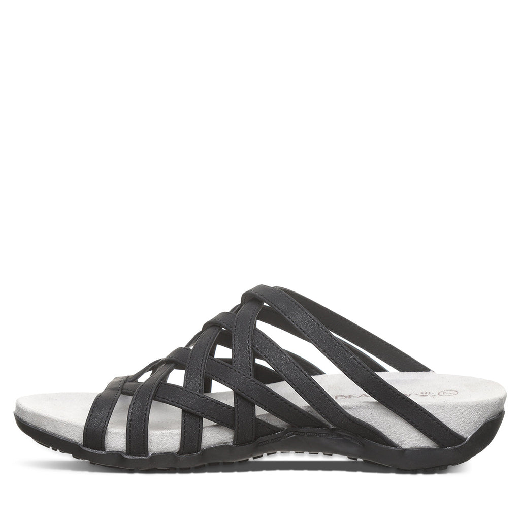 Zinnia Woven Slide Sandals in Black