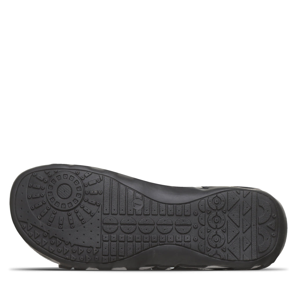 Zinnia Woven Slide Sandals in Black
