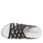 Zinnia Woven Slide Sandals in Black