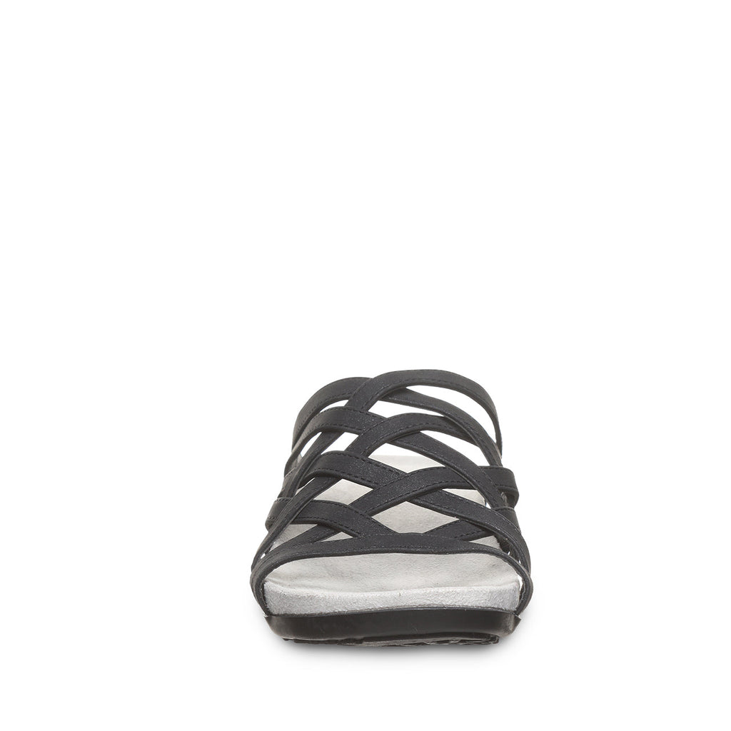 Zinnia Woven Slide Sandals in Black