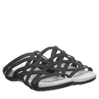 Zinnia Woven Slide Sandals in Black