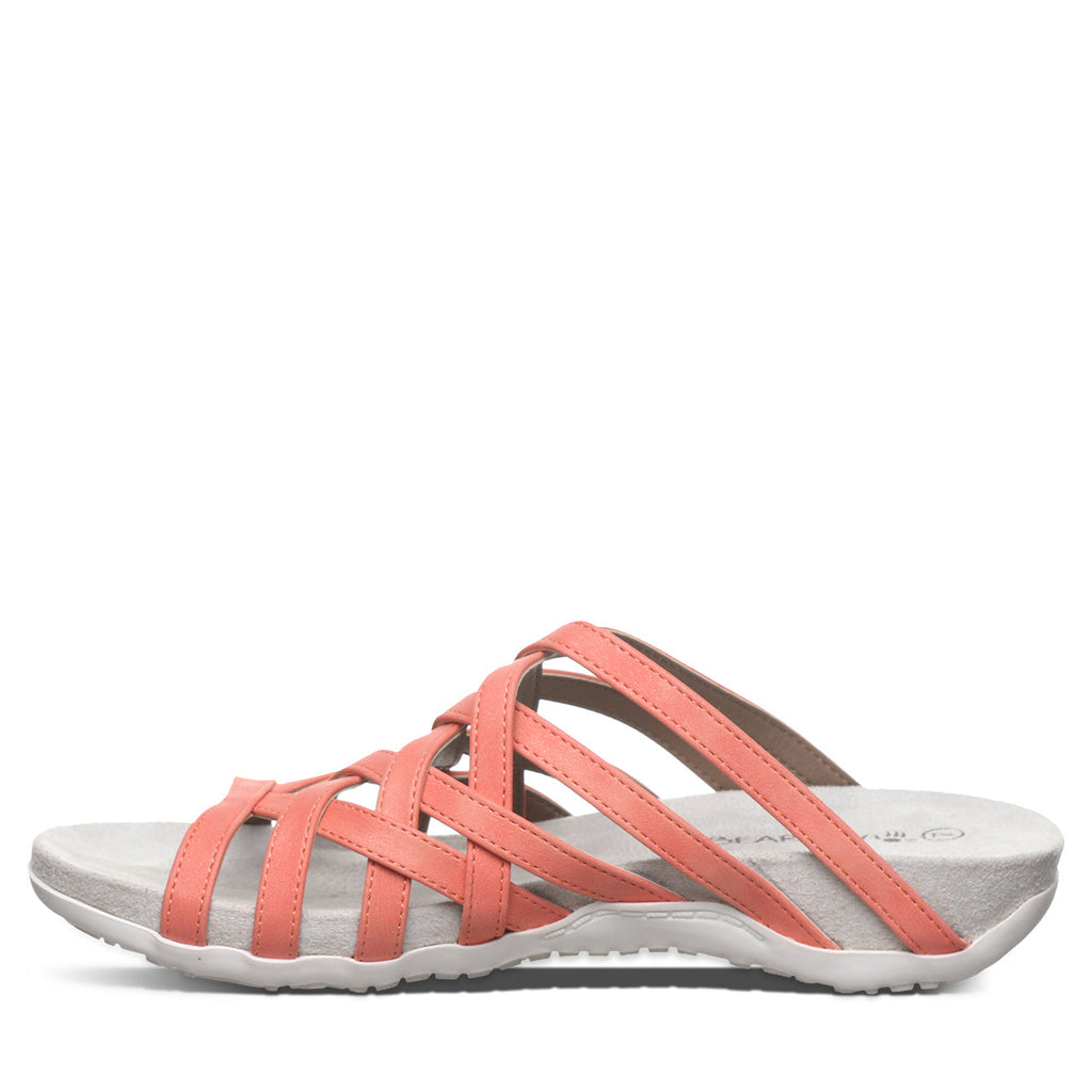 Zinnia Woven Sandals in Coral
