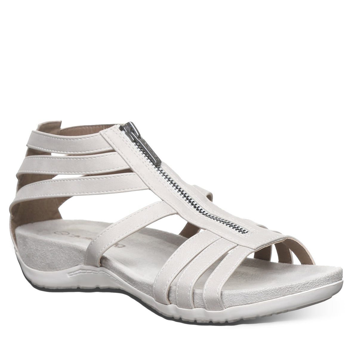 Ronda Zip Sandals in White