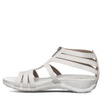 Ronda Zip Sandals in White