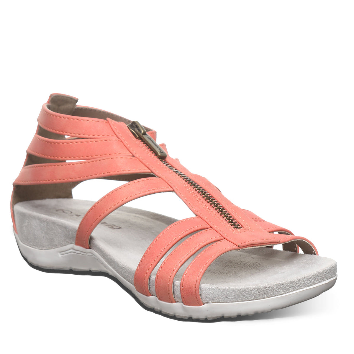 Ronda Zip Sandals in Coral