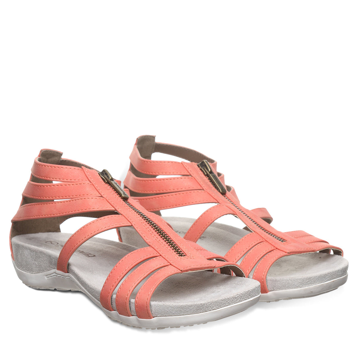 Ronda Zip Sandals in Coral