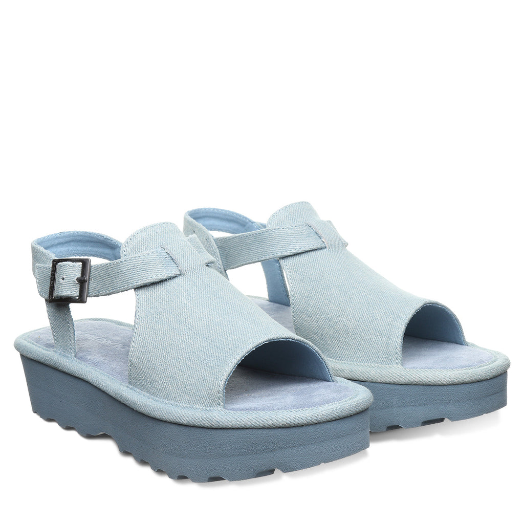 Ascend Flatform Sandals in Denim Blue