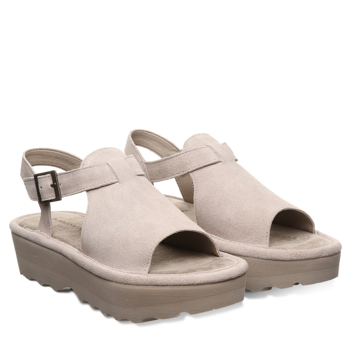 Ascend Quilted Flatform Sandals in Mushroom