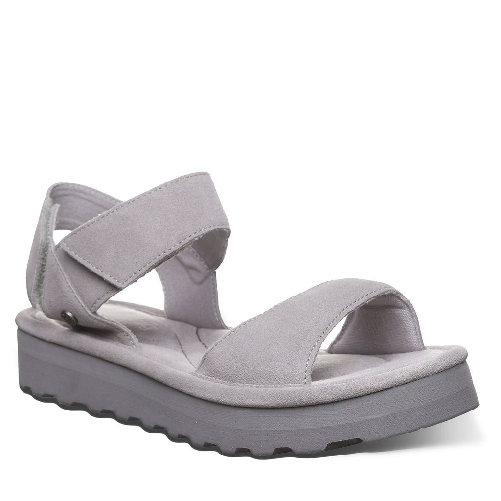 Crest Quilted Flatform Sandals in Gray Fog