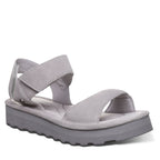 Crest Quilted Flatform Sandals in Gray Fog