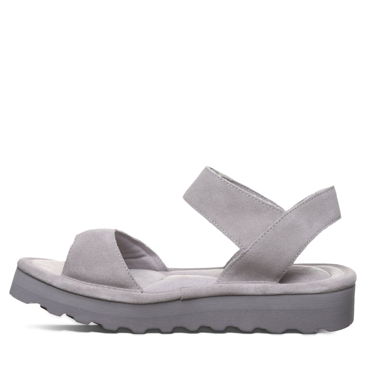 Crest Quilted Flatform Sandals in Gray Fog
