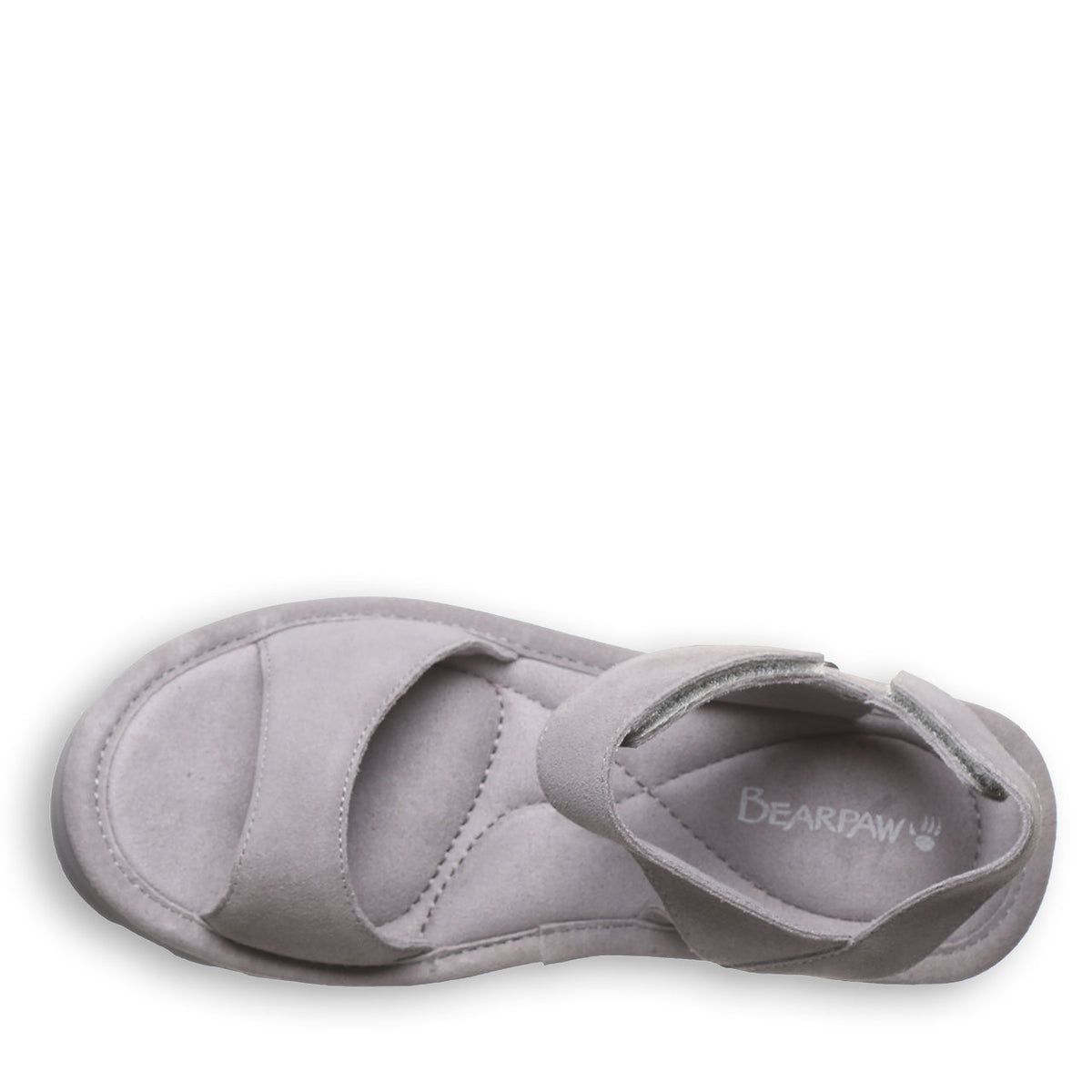 Crest Quilted Flatform Sandals in Gray Fog