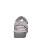 Crest Quilted Flatform Sandals in Gray Fog