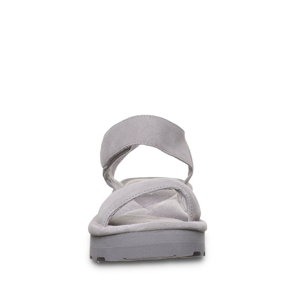 Crest Quilted Flatform Sandals in Gray Fog