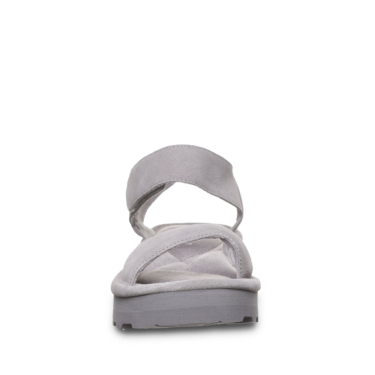 Crest Quilted Flatform Sandals in Gray Fog