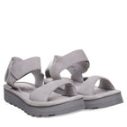 Crest Quilted Flatform Sandals in Gray Fog