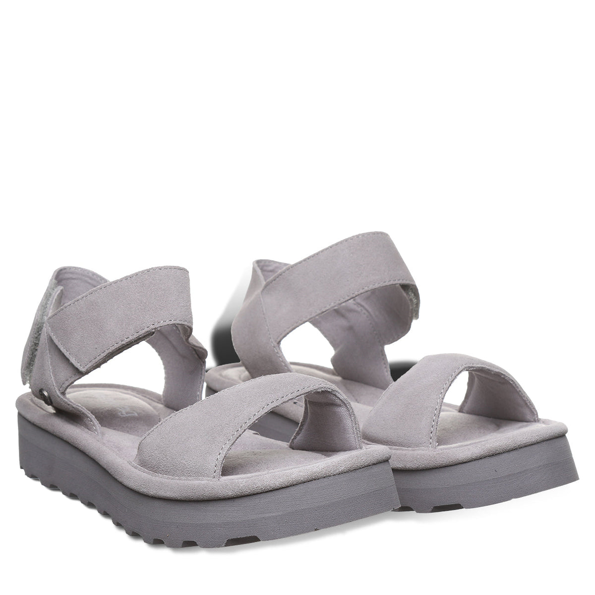 Crest Quilted Flatform Sandals in Gray Fog