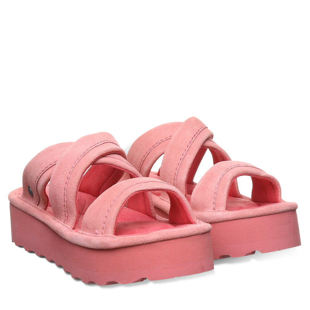 Altitude Suede Slide Sandals in Shell Pink