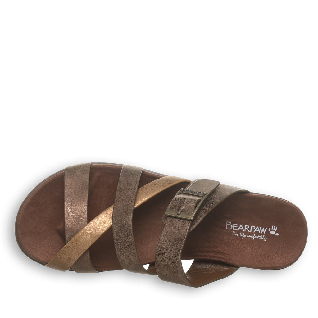 Rhodes Strappy Buckle Sandals in Brown