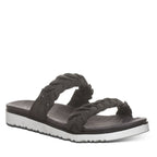 Thessa Two Strap Slide Sandals in Carbon