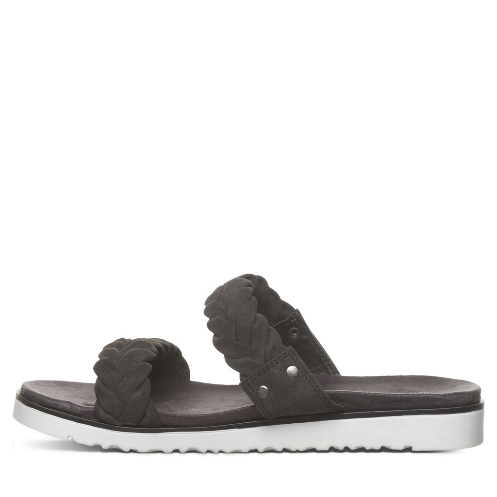 Thessa Two Strap Slide Sandals in Carbon