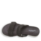 Thessa Two Strap Slide Sandals in Carbon