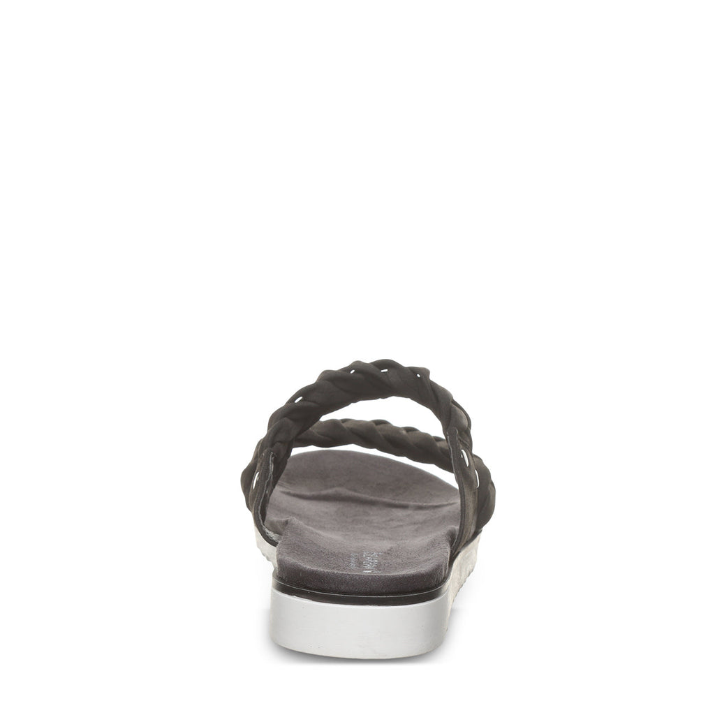 Thessa Two Strap Slide Sandals in Carbon