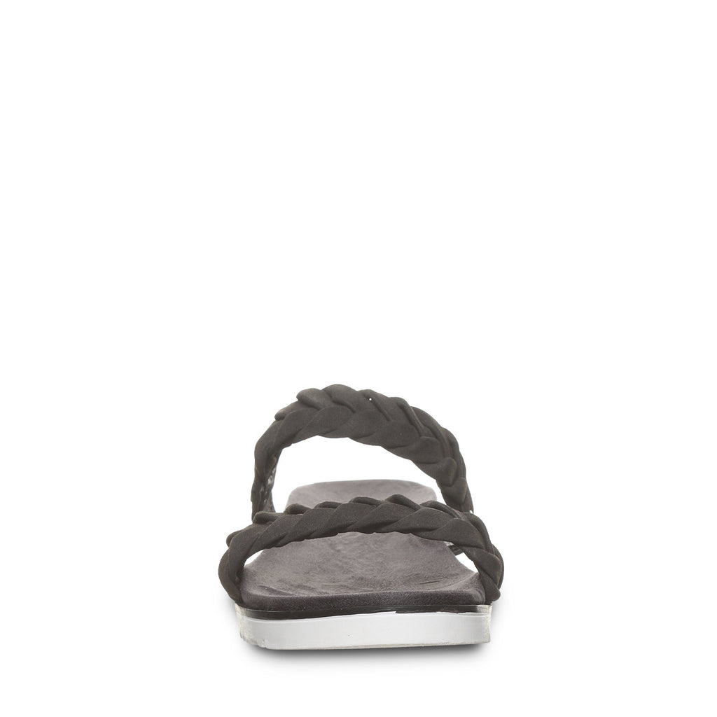 Thessa Two Strap Slide Sandals in Carbon