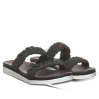Thessa Two Strap Slide Sandals in Carbon
