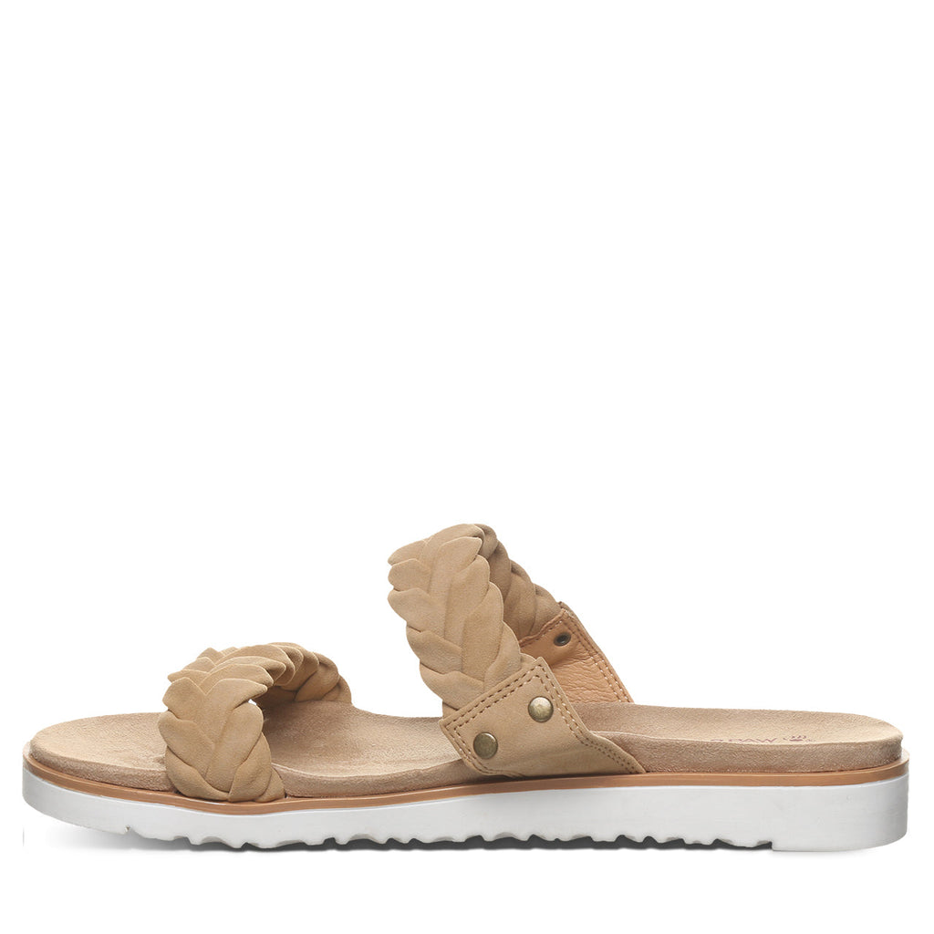 Thessa Two Strap Slide Sandals in Iced Coffee
