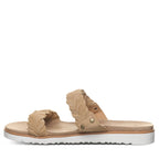 Thessa Two Strap Slide Sandals in Iced Coffee