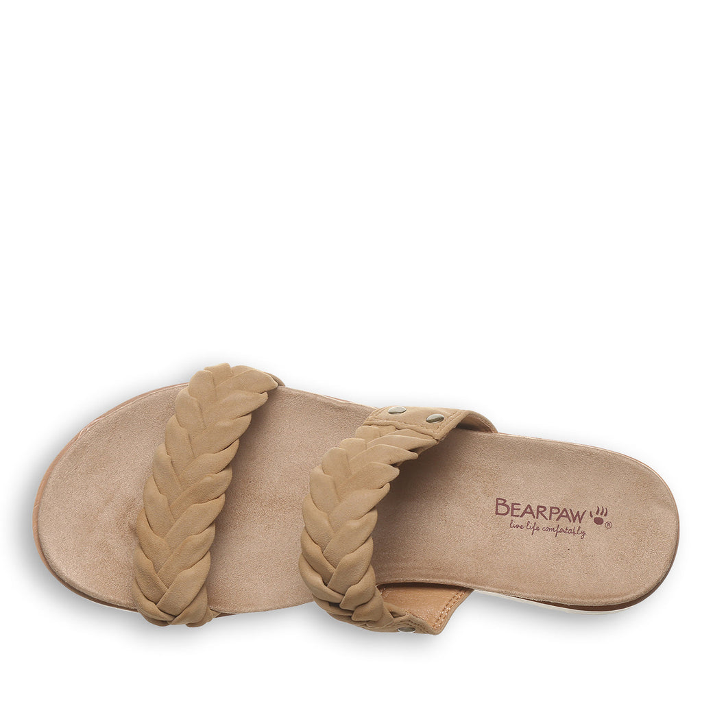 Thessa Two Strap Slide Sandals in Iced Coffee