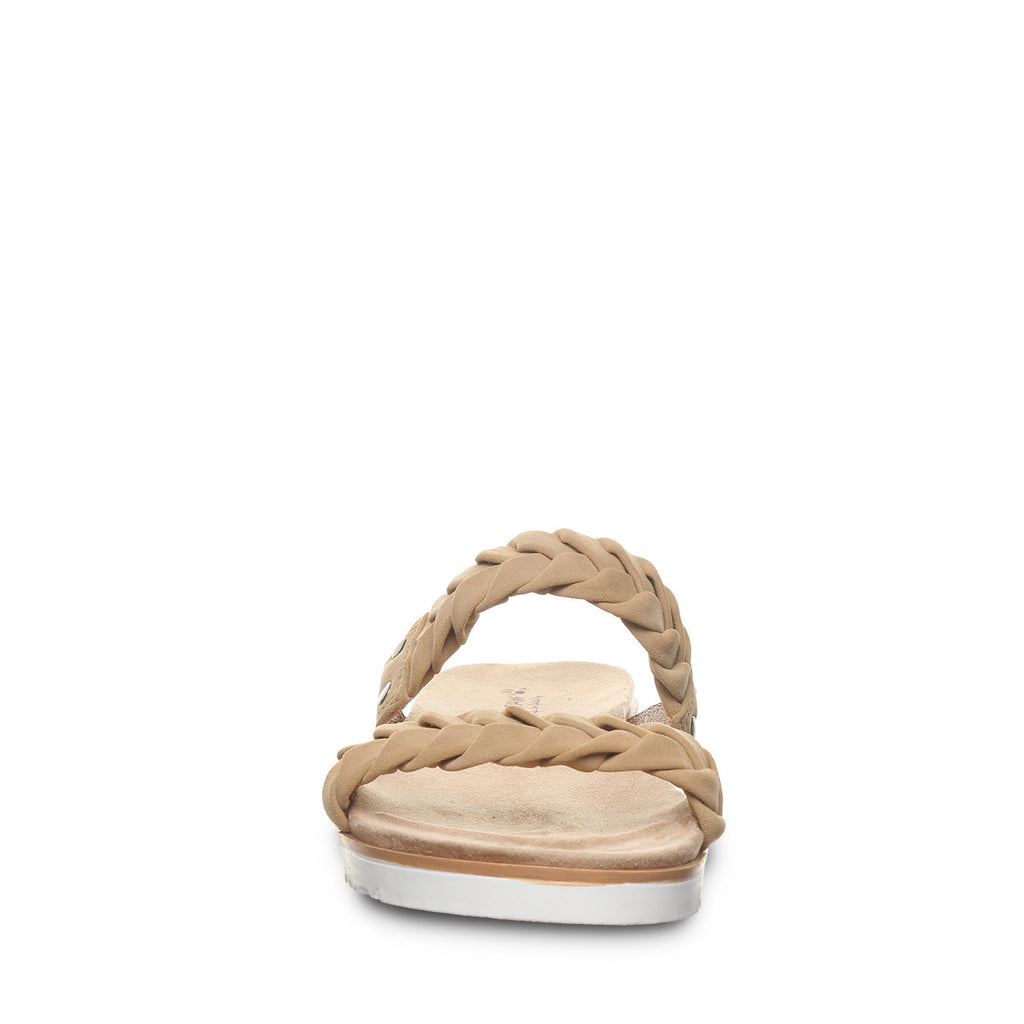 Thessa Two Strap Slide Sandals in Iced Coffee