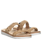 Thessa Two Strap Slide Sandals in Iced Coffee
