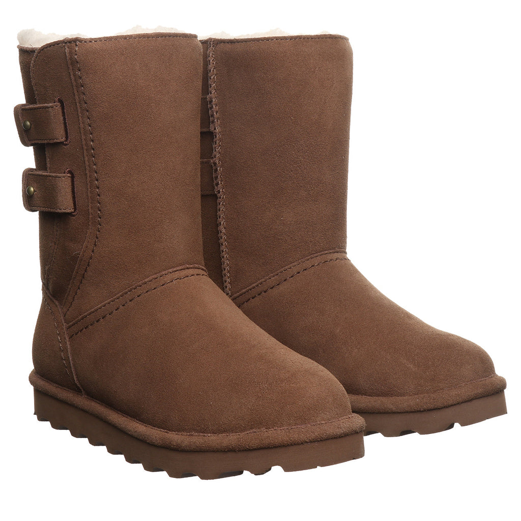 Aurelia Buckle Ankle Boots in Cocoa