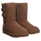 Aurelia Buckle Ankle Boots in Cocoa