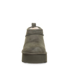 Retro Super Shorty Vegan Platform Boots in Algae