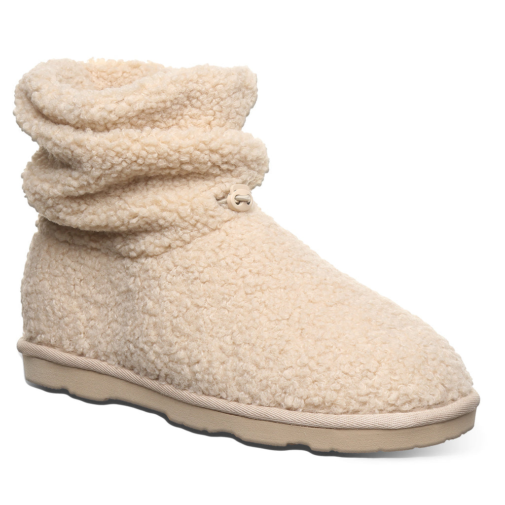 Snuggle Plush Faux Fur Booties in Oat