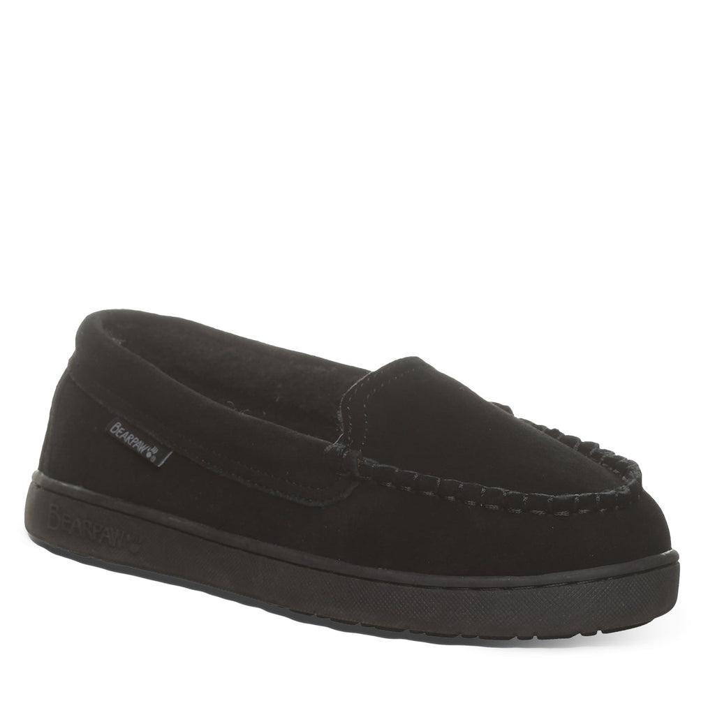 Angel Wool Blend Lined Slippers in Black