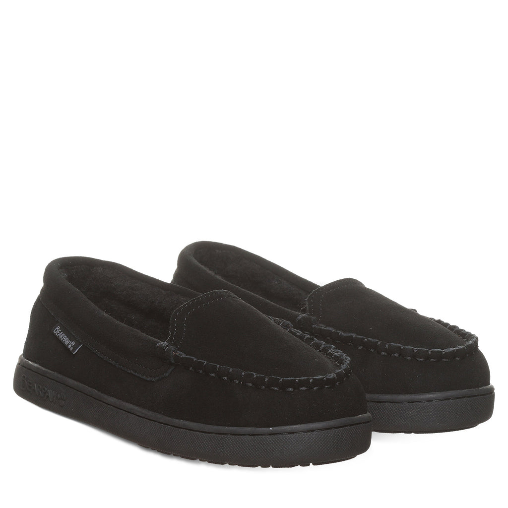 Angel Wool Blend Lined Slippers in Black