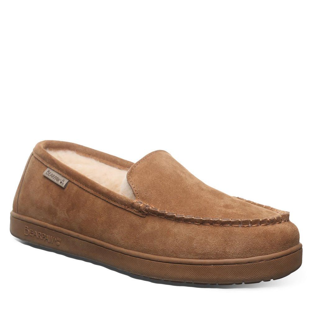 Brian Men's Moccasin Slippers in Hickory